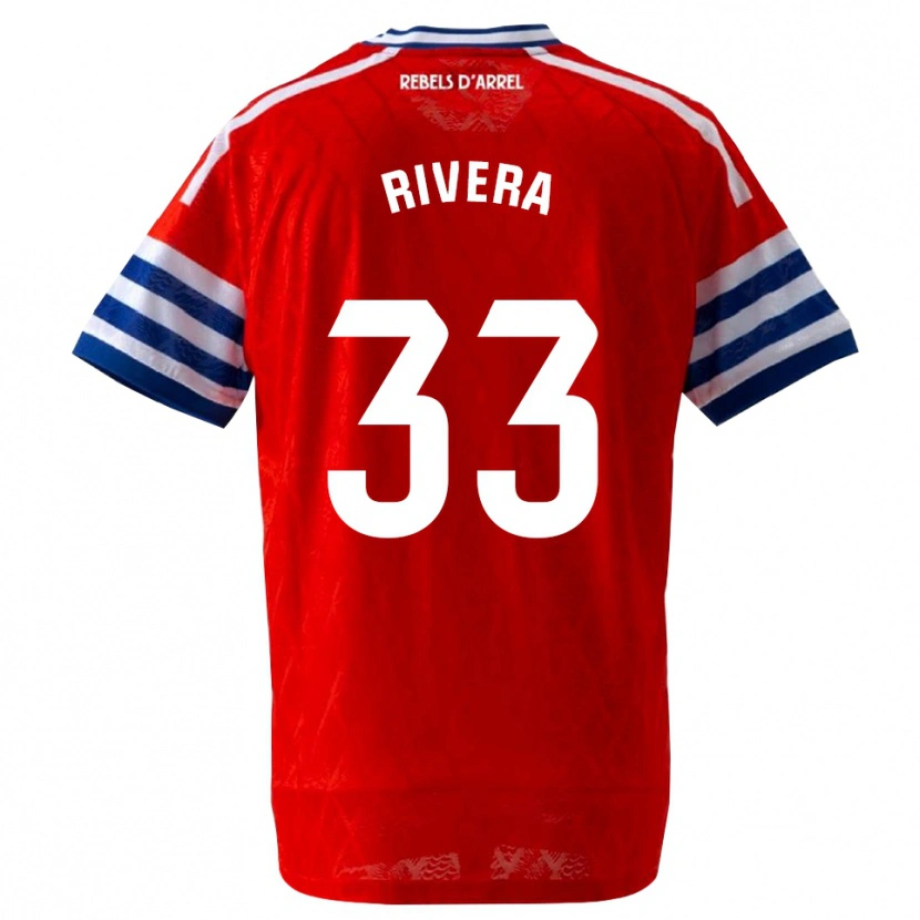 Danxen Mann Pol Rivera #33 Kongelig Blå Rød Bortetrøye Drakt Trøye 2026/27 Skjorter T-Skjorte