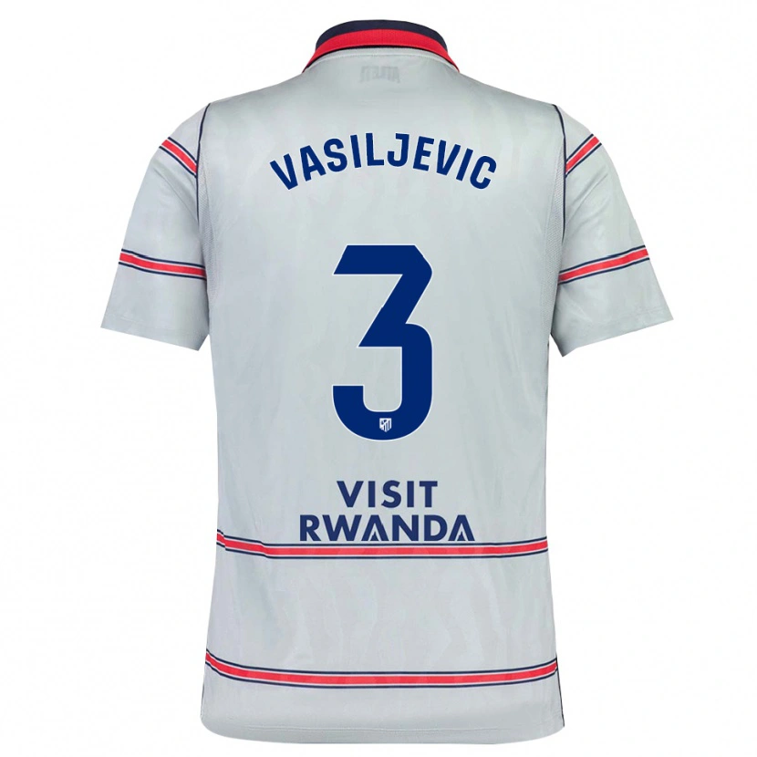 Danxen Mann Ivan Vasiljevic #3 Grå Rød Marineblå Tredje Sett Drakt Trøye 2026/27 Skjorter T-Skjorte