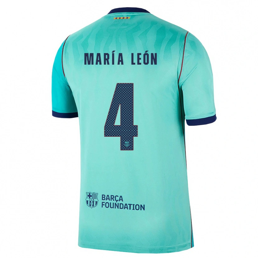 Danxen Mann María Pilar León #4 Aqua Mørk Turkis Kongelig Blå Tredje Sett Drakt Trøye 2026/27 Skjorter T-Skjorte