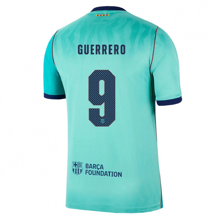 Danxen Mann Adrián Guerrero #9 Aqua Mørk Turkis Kongelig Blå Tredje Sett Drakt Trøye 2026/27 Skjorter T-Skjorte