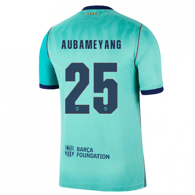 Danxen Mann Pierre Emerick Aubameyang #25 Aqua Mørk Turkis Kongelig Blå Tredje Sett Drakt Trøye 2026/27 Skjorter T-Skjorte