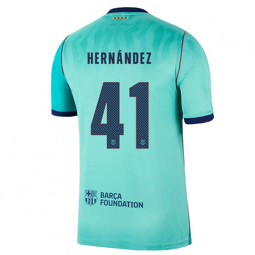 Danxen Mann Juan Hernández #41 Aqua Mørk Turkis Kongelig Blå Tredje Sett Drakt Trøye 2026/27 Skjorter T-Skjorte
