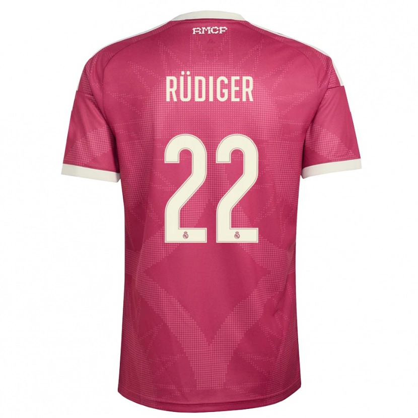 Danxen Mann Antonio Rüdiger #22 Blek Fiolettrød Hvit Tredje Sett Drakt Trøye 2026/27 Skjorter T-Skjorte