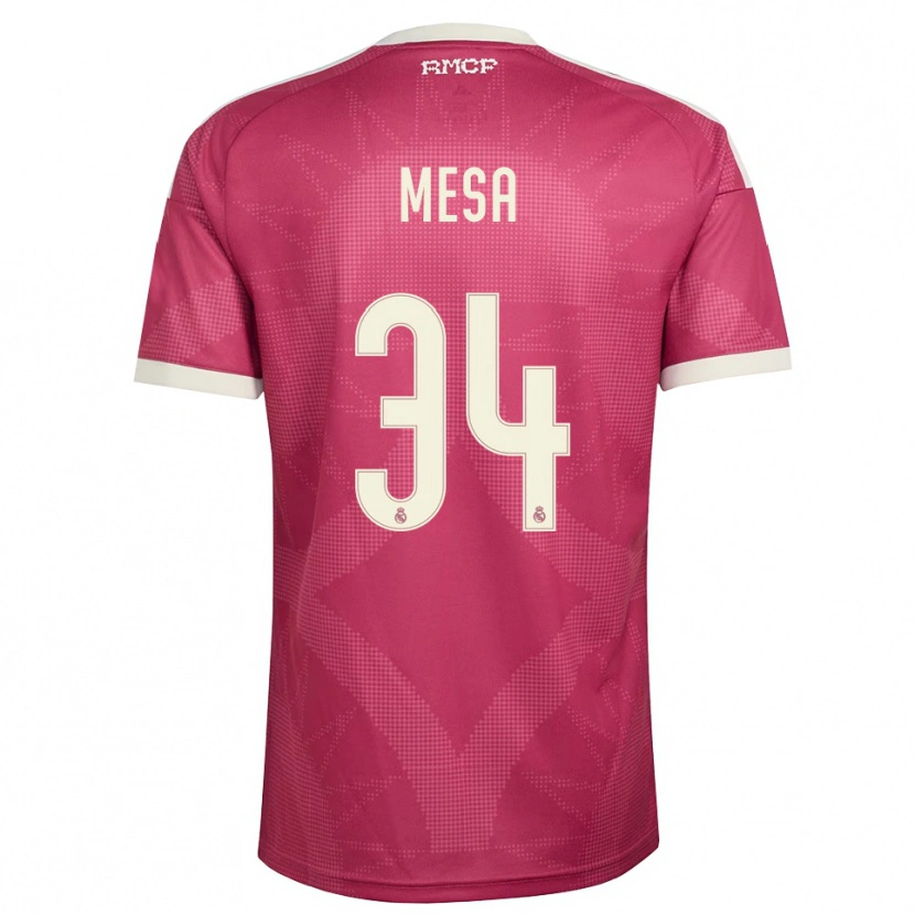 Danxen Mann Óscar Mesa #34 Blek Fiolettrød Hvit Tredje Sett Drakt Trøye 2026/27 Skjorter T-Skjorte