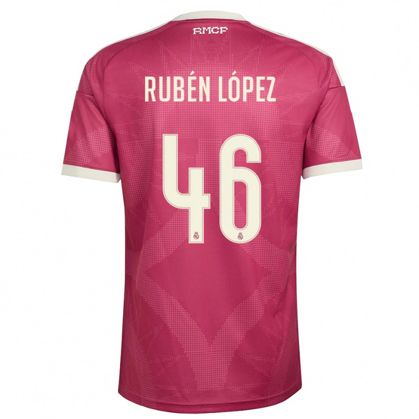 Danxen Mann Rubén López #46 Blek Fiolettrød Hvit Tredje Sett Drakt Trøye 2026/27 Skjorter T-Skjorte