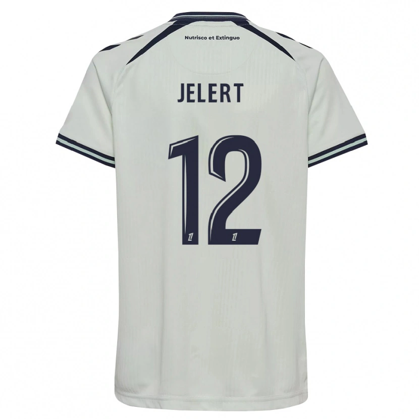 Danxen Mann Elias Jelert #12 Midnattblå Hvit Bortetrøye Drakt Trøye 2026/27 Skjorter T-Skjorte