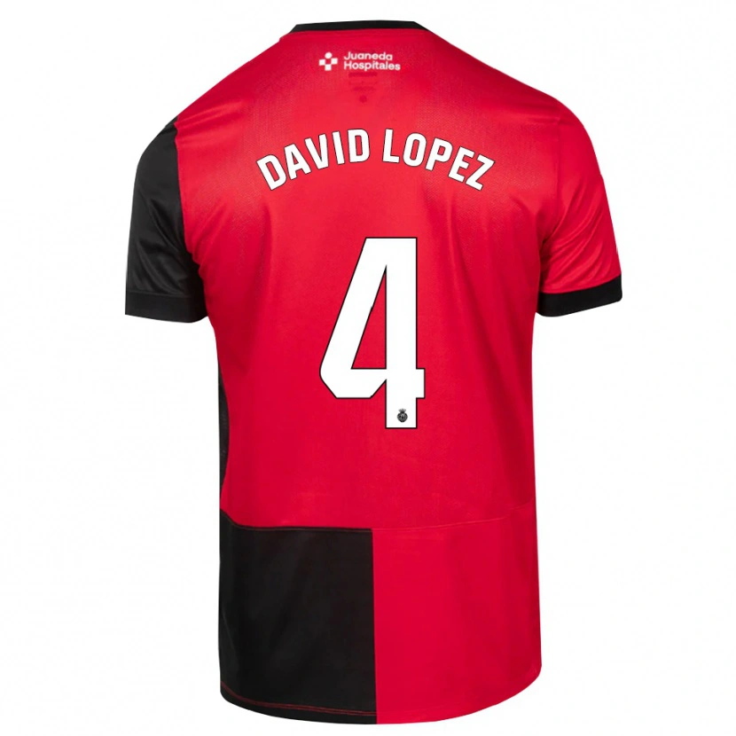 Danxen Dame David López #4 Svart Rød Hvit Hjemmetrøye Drakt Trøye 2026/27 Skjorter T-Skjorte