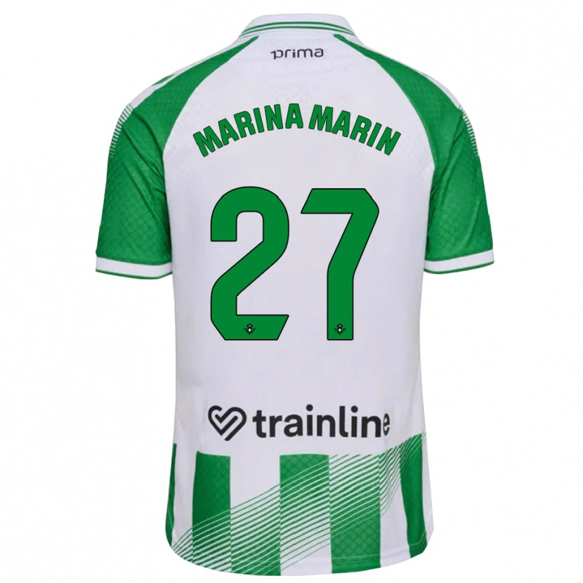 Danxen Dame Marina Marín #27 Lys Grønn Svart Hvit Hjemmetrøye Drakt Trøye 2026/27 Skjorter T-Skjorte