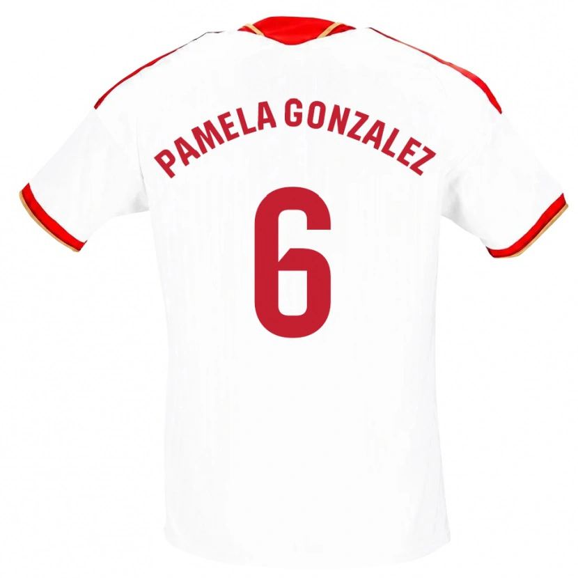 Danxen Dame Cinthia Pamela González Medina #6 Hvit Rød Hjemmetrøye Drakt Trøye 2026/27 Skjorter T-Skjorte