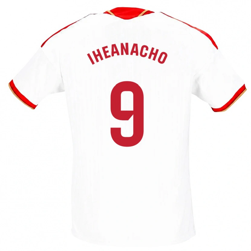 Danxen Dame Kelechi Iheanacho #9 Hvit Rød Hjemmetrøye Drakt Trøye 2026/27 Skjorter T-Skjorte