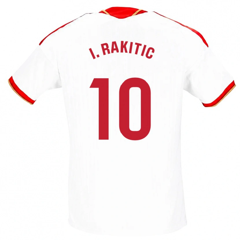 Danxen Dame Ivan Rakitic #10 Hvit Rød Hjemmetrøye Drakt Trøye 2026/27 Skjorter T-Skjorte