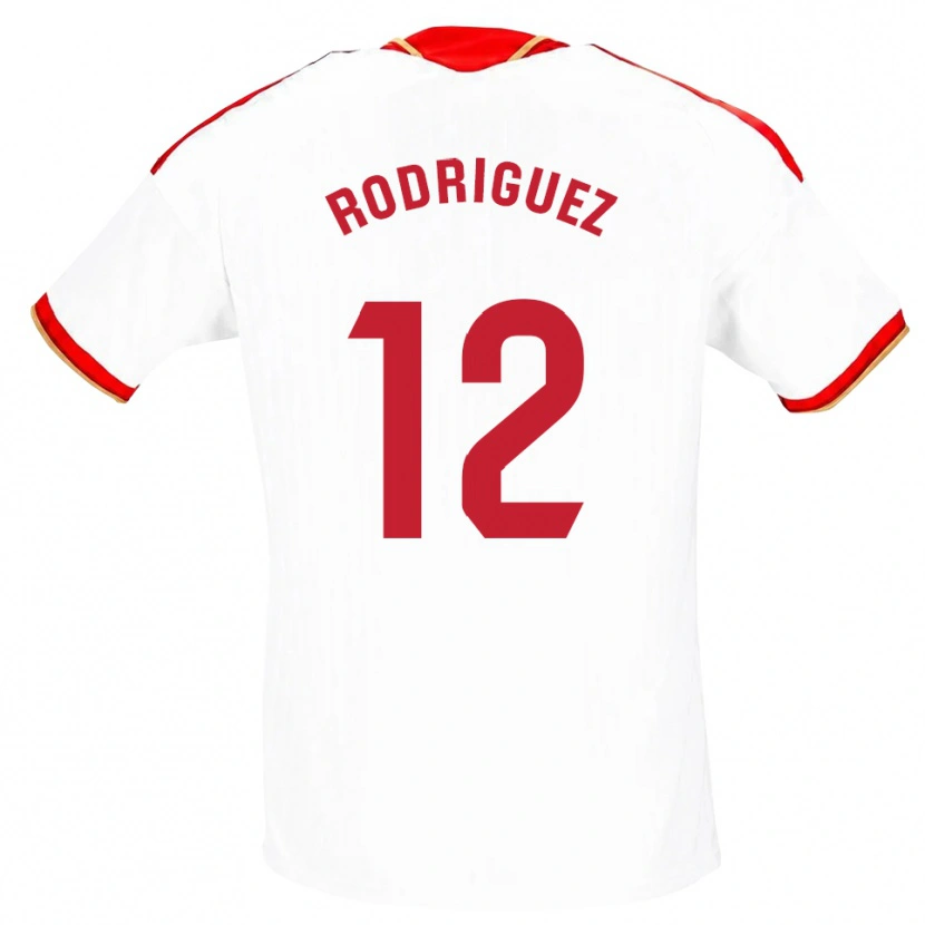 Danxen Dame Lucía María Rodríguez Herrero #12 Hvit Rød Hjemmetrøye Drakt Trøye 2026/27 Skjorter T-Skjorte