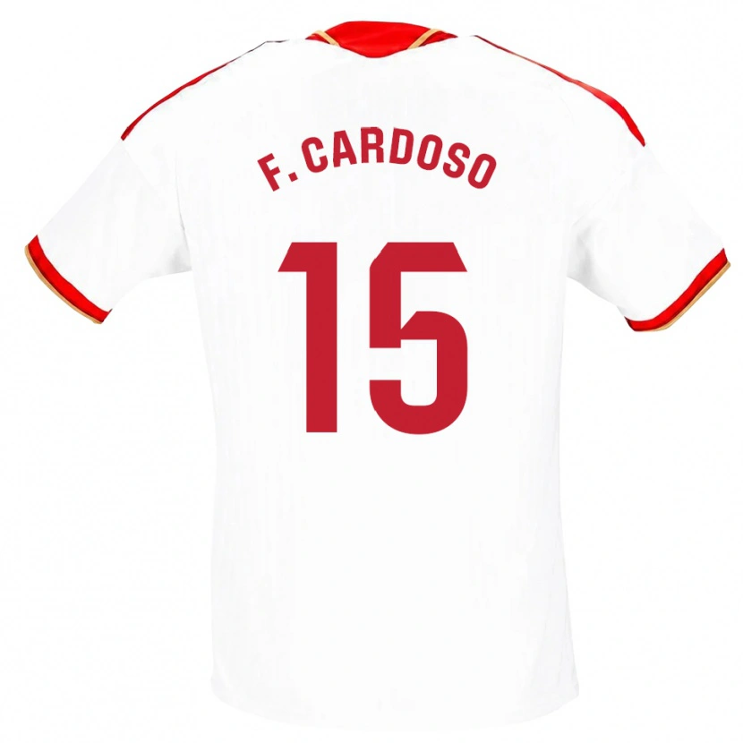 Danxen Dame Fábio Cardoso #15 Hvit Rød Hjemmetrøye Drakt Trøye 2026/27 Skjorter T-Skjorte