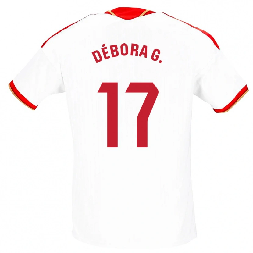 Danxen Dame Débora García Mateo #17 Hvit Rød Hjemmetrøye Drakt Trøye 2026/27 Skjorter T-Skjorte
