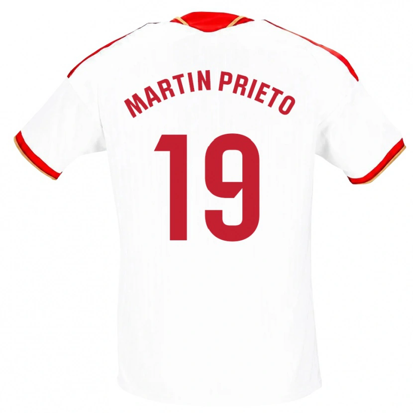 Danxen Dame Cristina Martín-Prieto Gutiérrez #19 Hvit Rød Hjemmetrøye Drakt Trøye 2026/27 Skjorter T-Skjorte