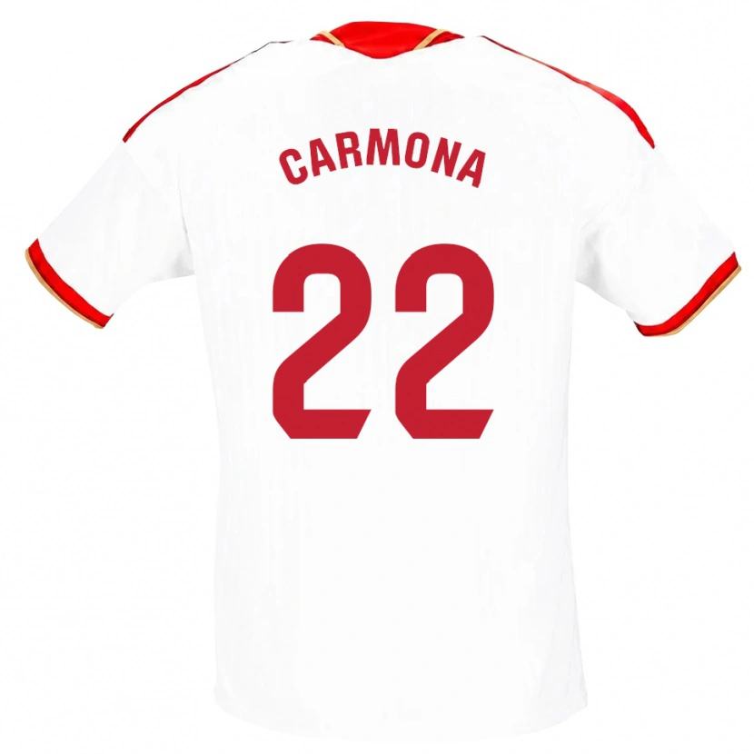 Danxen Dame José Ángel Carmona #22 Hvit Rød Hjemmetrøye Drakt Trøye 2026/27 Skjorter T-Skjorte