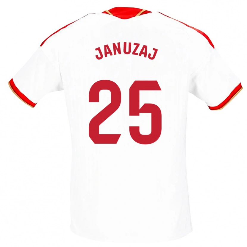 Danxen Dame Adnan Januzaj #25 Hvit Rød Hjemmetrøye Drakt Trøye 2026/27 Skjorter T-Skjorte