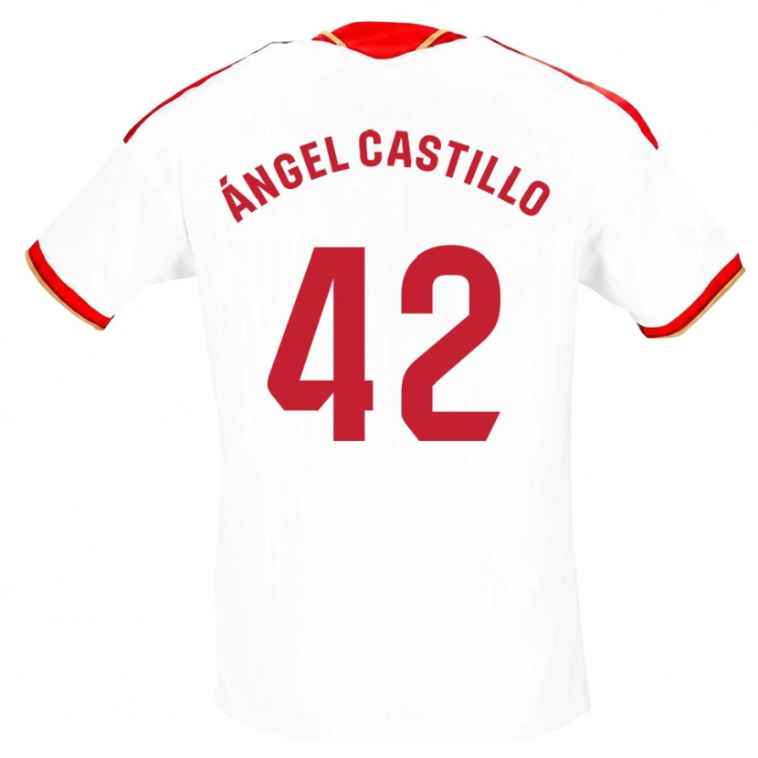 Danxen Dame Manuel Ángel Castillo #42 Hvit Rød Hjemmetrøye Drakt Trøye 2026/27 Skjorter T-Skjorte