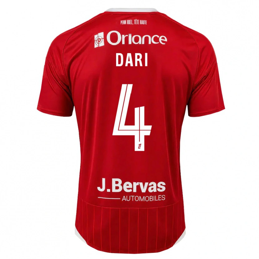 Danxen Dame Achraf Dari #4 Hvit Rød Hjemmetrøye Drakt Trøye 2026/27 Skjorter T-Skjorte