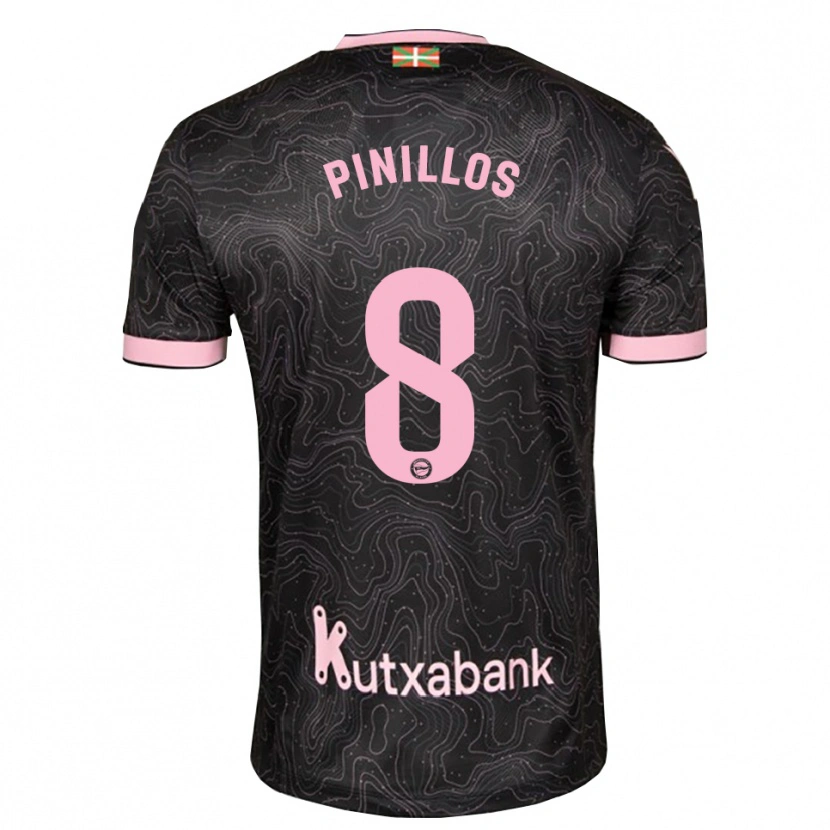 Danxen Dame Lander Pinillos #8 Svart Rosa Bortetrøye Drakt Trøye 2026/27 Skjorter T-Skjorte