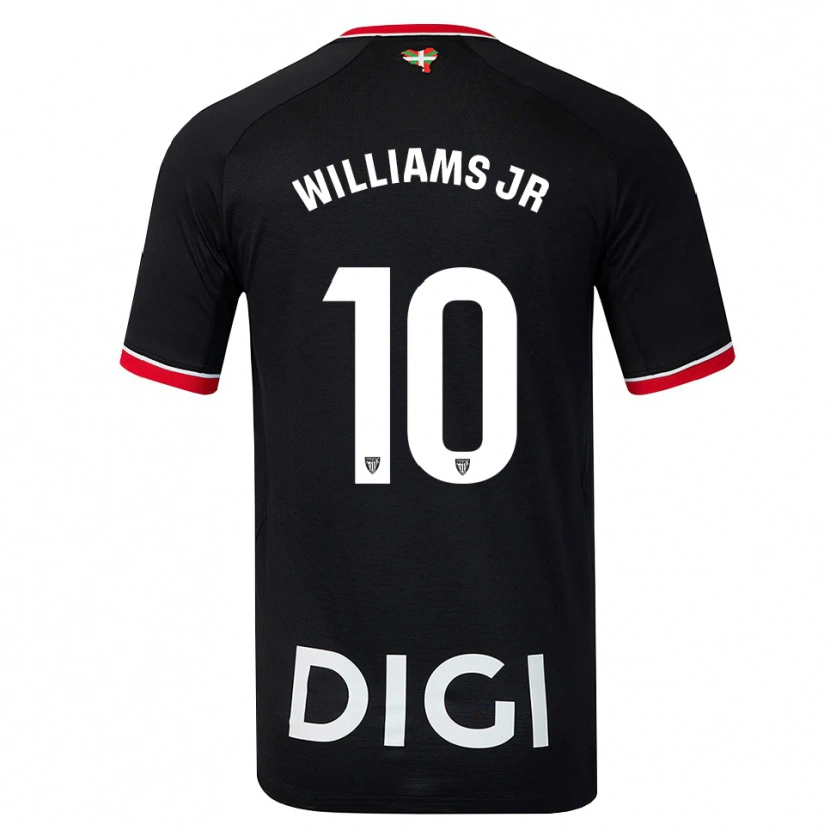 Danxen Dame Nico Williams #10 Svart Hvit Rød Bortetrøye Drakt Trøye 2026/27 Skjorter T-Skjorte