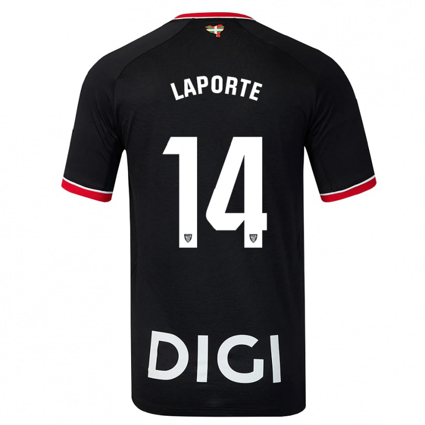Danxen Dame Aymeric Laporte #14 Svart Hvit Rød Bortetrøye Drakt Trøye 2026/27 Skjorter T-Skjorte