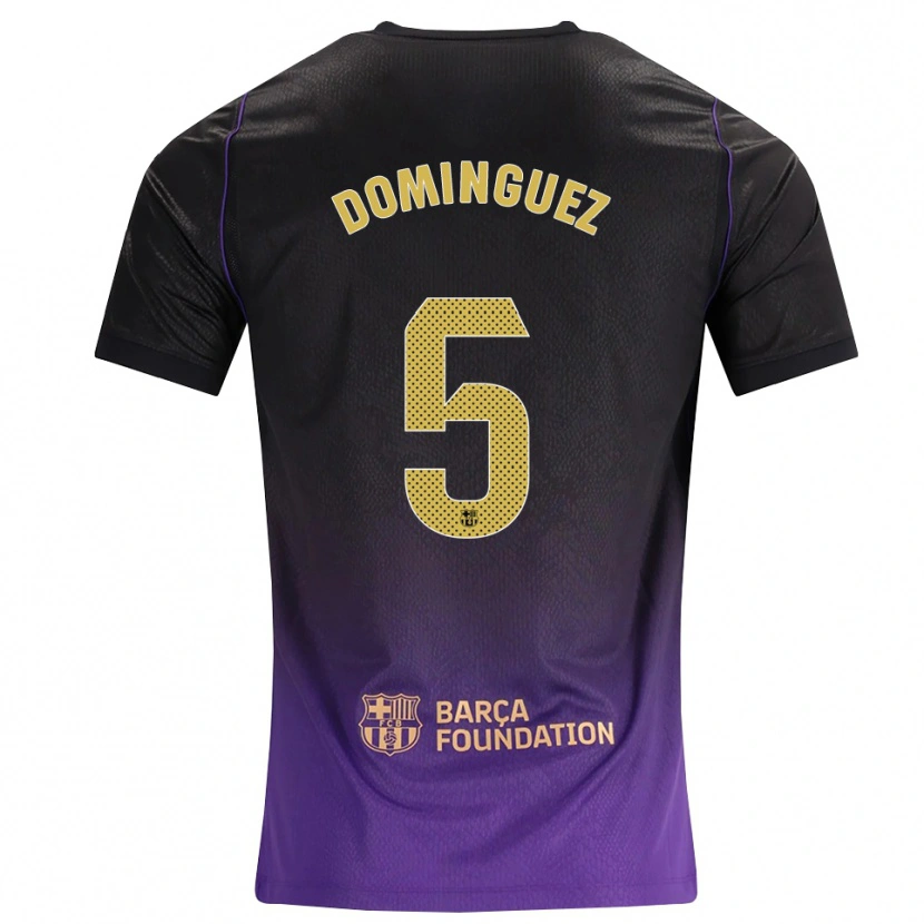 Danxen Dame Sergi Dominguez #5 Lilla Gul Svart Bortetrøye Drakt Trøye 2026/27 Skjorter T-Skjorte