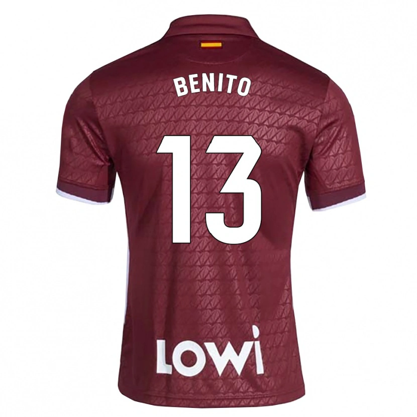 Danxen Dame Jorge Benito #13 Mørkerød Hvit Bortetrøye Drakt Trøye 2026/27 Skjorter T-Skjorte