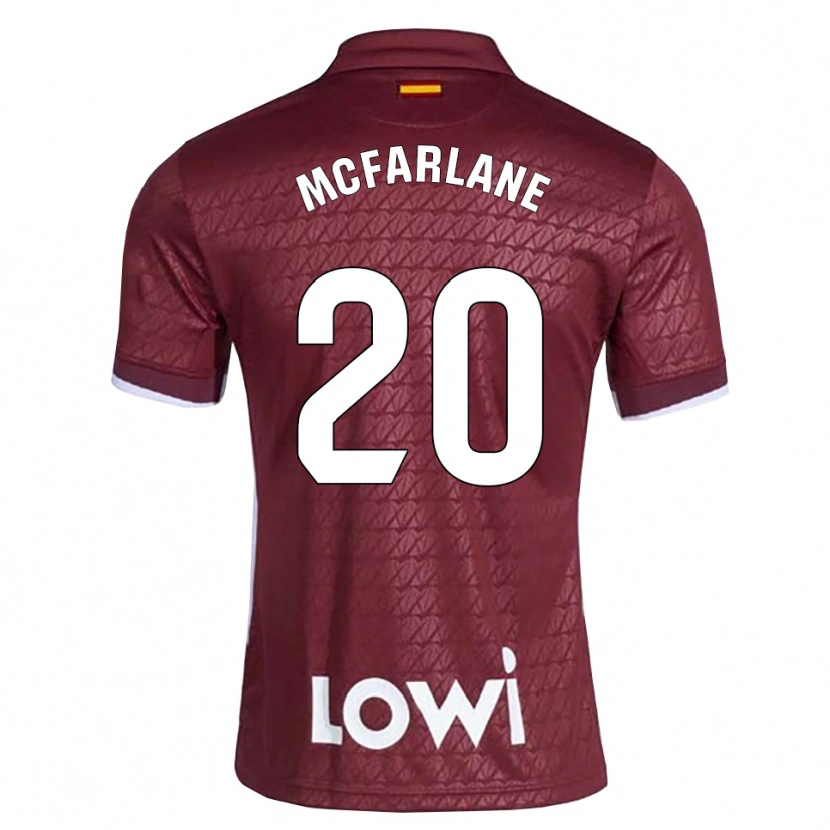 Danxen Dame Ayden Mcfarlane #20 Mørkerød Hvit Bortetrøye Drakt Trøye 2026/27 Skjorter T-Skjorte
