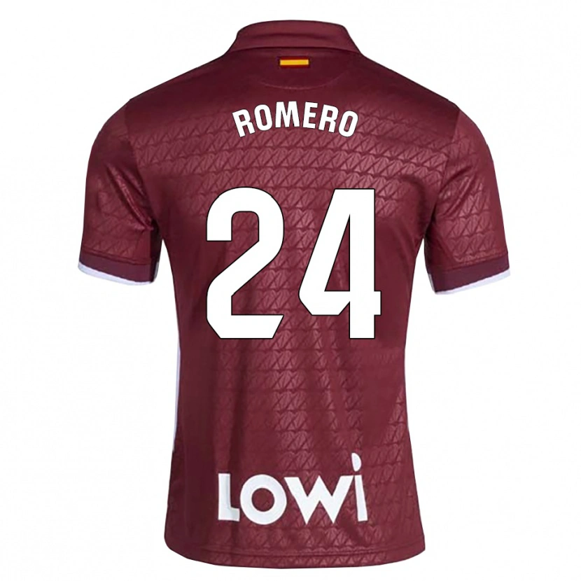 Danxen Dame Zaid Romero #24 Mørkerød Hvit Bortetrøye Drakt Trøye 2026/27 Skjorter T-Skjorte