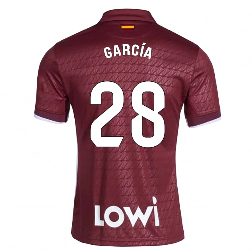 Danxen Dame Hugo García #28 Mørkerød Hvit Bortetrøye Drakt Trøye 2026/27 Skjorter T-Skjorte