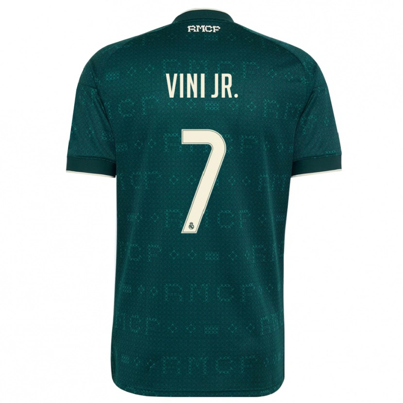Danxen Dame Vinicius Junior #7 Mørk Skifergrå Hvit Bortetrøye Drakt Trøye 2026/27 Skjorter T-Skjorte