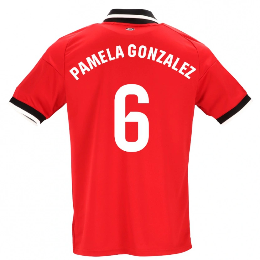 Danxen Dame Cinthia Pamela González Medina #6 Svart Hvit Rød Bortetrøye Drakt Trøye 2026/27 Skjorter T-Skjorte