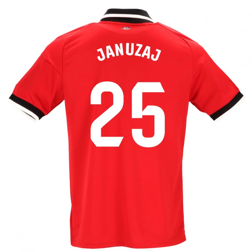 Danxen Dame Adnan Januzaj #25 Svart Hvit Rød Bortetrøye Drakt Trøye 2026/27 Skjorter T-Skjorte