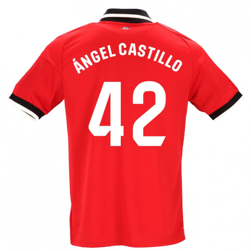 Danxen Dame Manuel Ángel Castillo #42 Svart Hvit Rød Bortetrøye Drakt Trøye 2026/27 Skjorter T-Skjorte