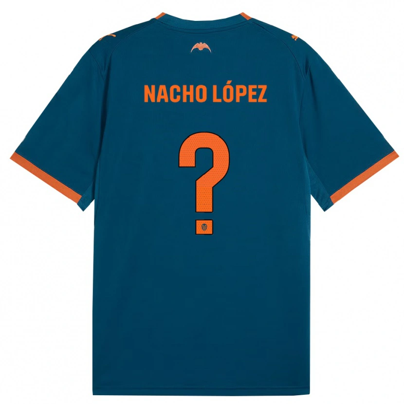 Danxen Dame Nacho López #0 Stålblå Oransje Bortetrøye Drakt Trøye 2026/27 Skjorter T-Skjorte