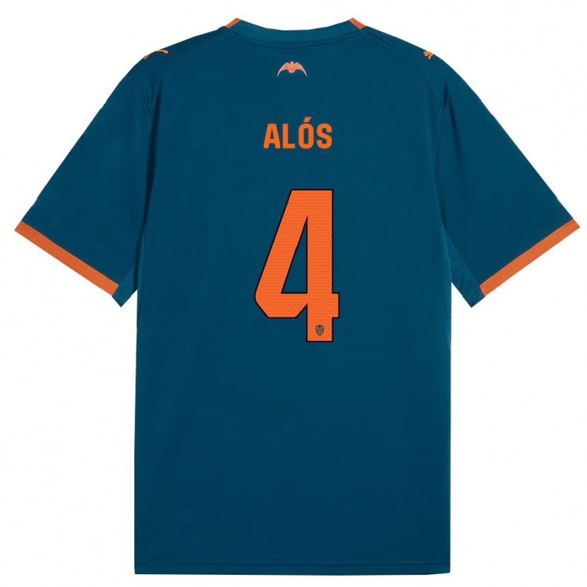 Danxen Dame Carlos Alós #4 Stålblå Oransje Bortetrøye Drakt Trøye 2026/27 Skjorter T-Skjorte
