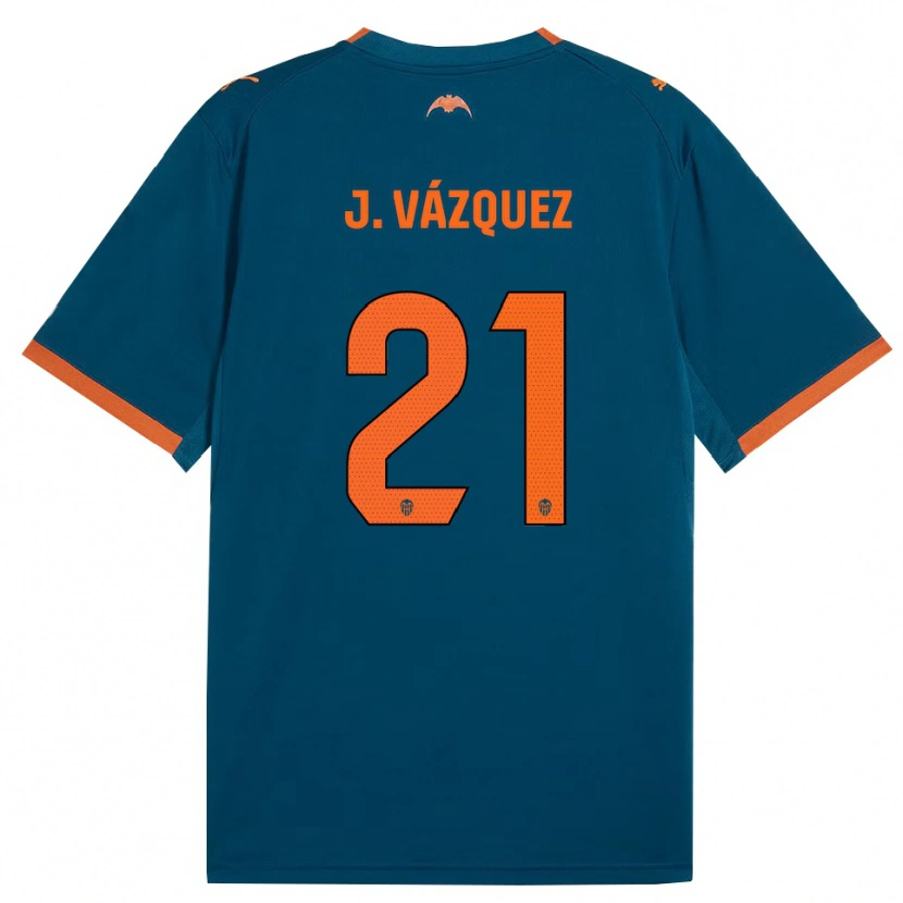 Danxen Dame Jesús Vázquez #21 Stålblå Oransje Bortetrøye Drakt Trøye 2026/27 Skjorter T-Skjorte