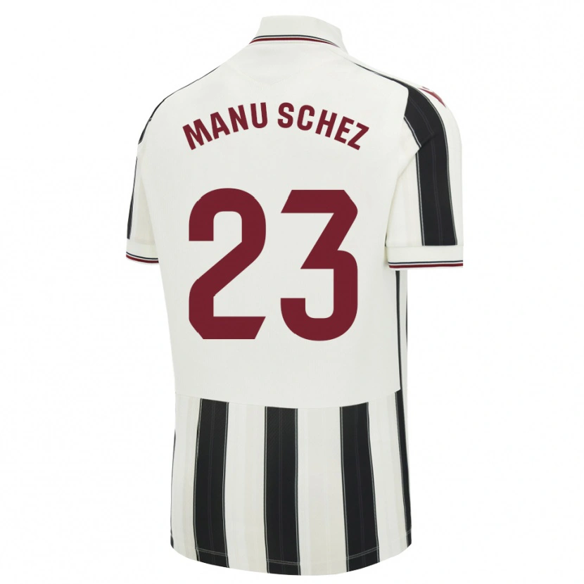 Danxen Dame Manu Sánchez #23 Svart Hvit Rød Bortetrøye Drakt Trøye 2026/27 Skjorter T-Skjorte