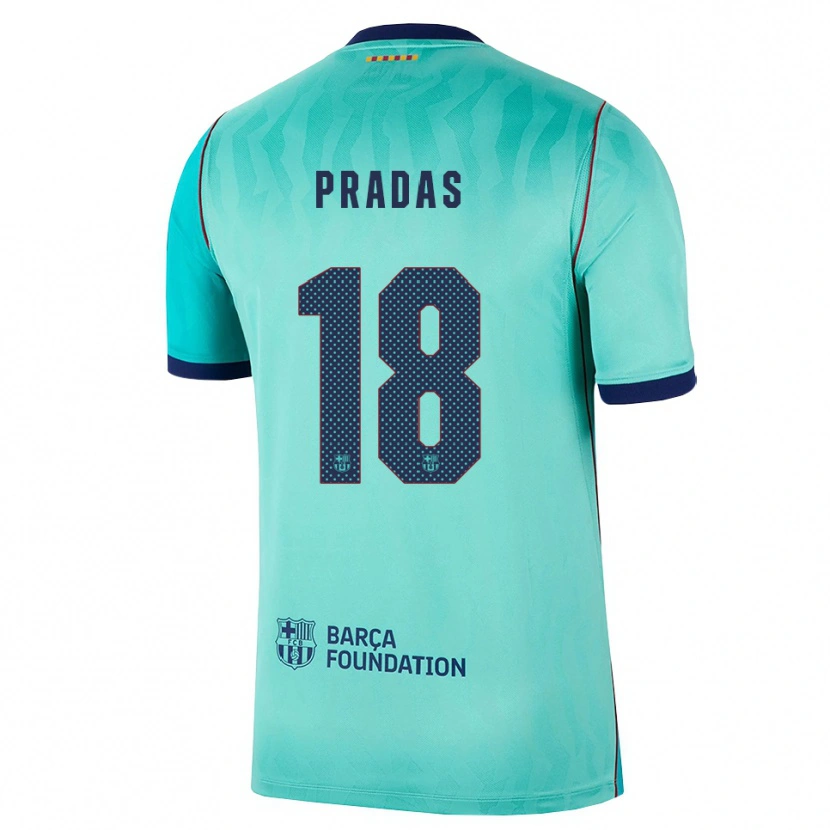 Danxen Dame Arnau Pradas #18 Aqua Mørk Turkis Kongelig Blå Tredje Sett Drakt Trøye 2026/27 Skjorter T-Skjorte