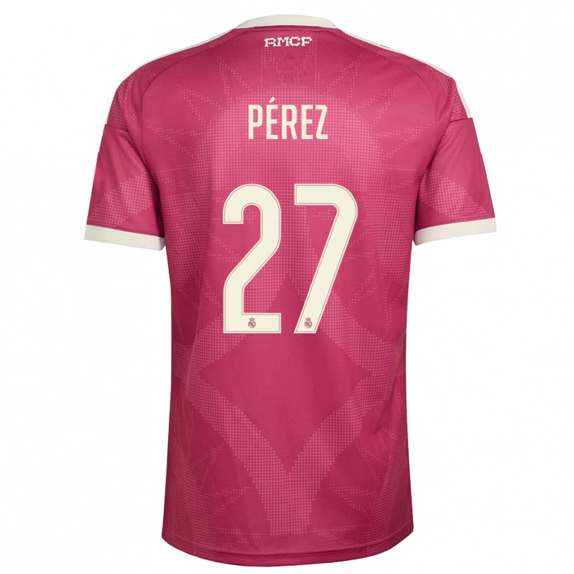 Danxen Dame Adrián Pérez #27 Blek Fiolettrød Hvit Tredje Sett Drakt Trøye 2026/27 Skjorter T-Skjorte