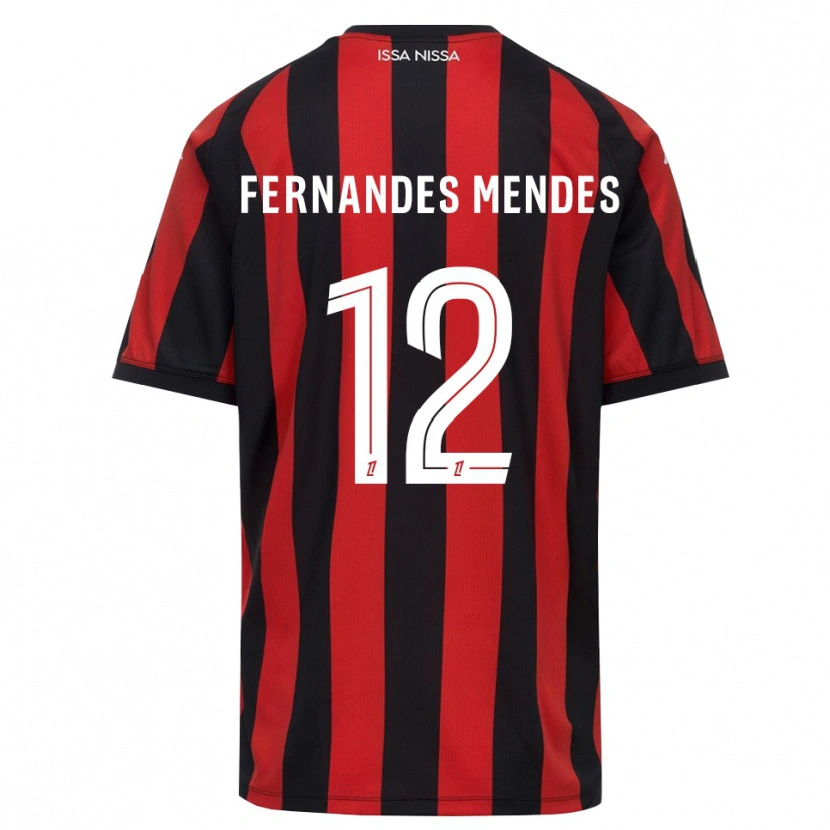 Danxen Barn Mathis Fernandes Mendes #12 Rød Svart Hvit Hjemmetrøye Drakt Trøye 2026/27 Skjorter T-Skjorte