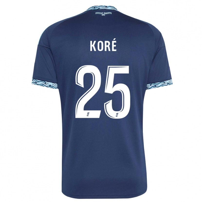 Danxen Barn Yoan Koré #25 Stålblå Hvit Hjemmetrøye Drakt Trøye 2026/27 Skjorter T-Skjorte