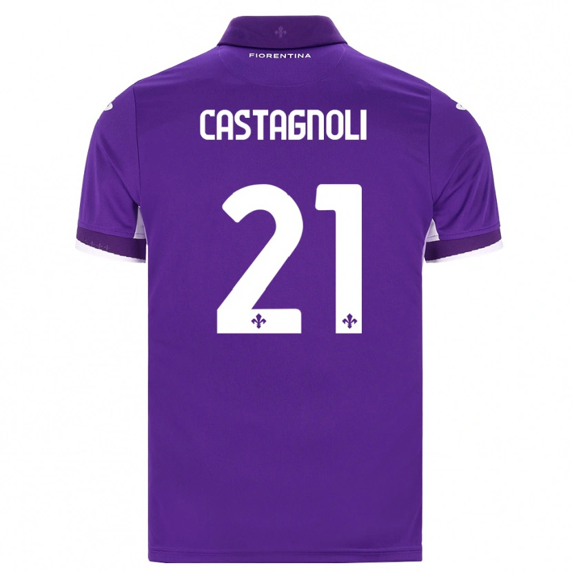 Danxen Barn Filippo Castagnoli #21 Lilla Hvit Rosa Hjemmetrøye Drakt Trøye 2026/27 Skjorter T-Skjorte