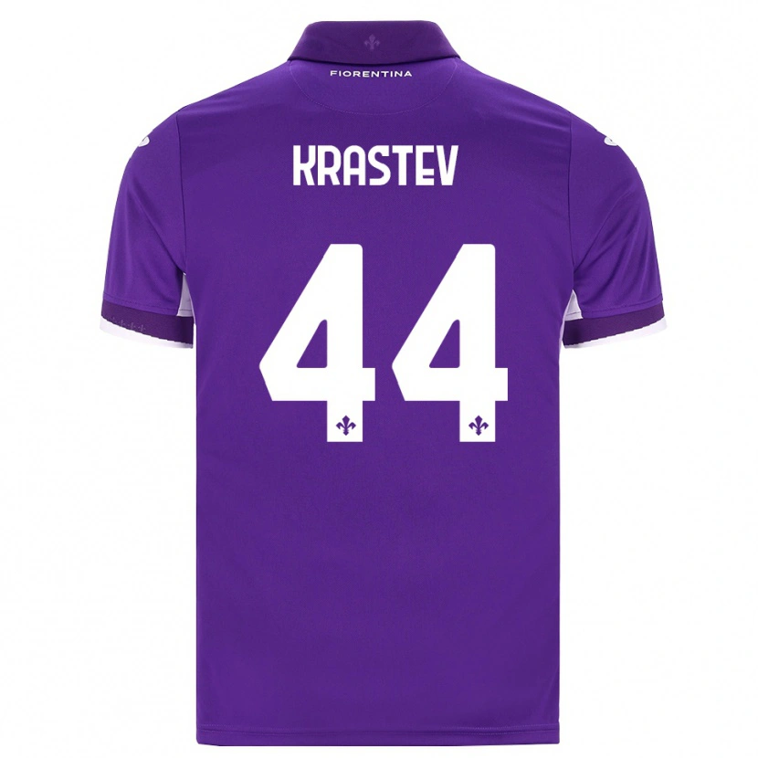 Danxen Barn Dimo Krastev #44 Lilla Hvit Rosa Hjemmetrøye Drakt Trøye 2026/27 Skjorter T-Skjorte