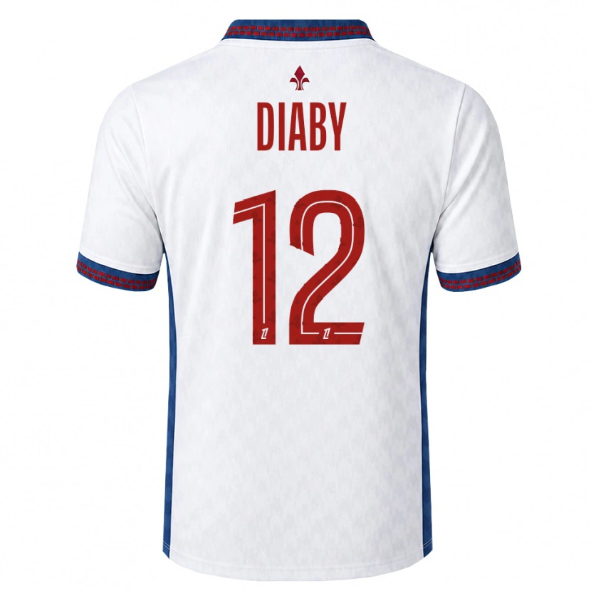 Danxen Barn Bafodé Diaby #12 Rød Hvit Blå Bortetrøye Drakt Trøye 2026/27 Skjorter T-Skjorte