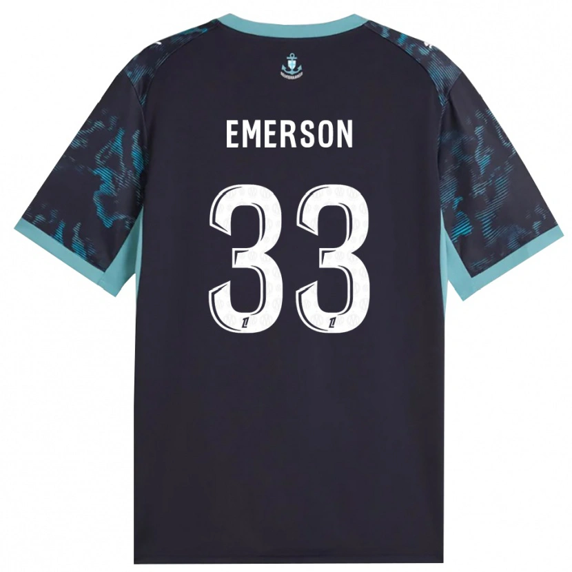 Danxen Barn Emerson Palmieri Dos Santos #33 Blek Turkis Hvit Svart Bortetrøye Drakt Trøye 2026/27 Skjorter T-Skjorte