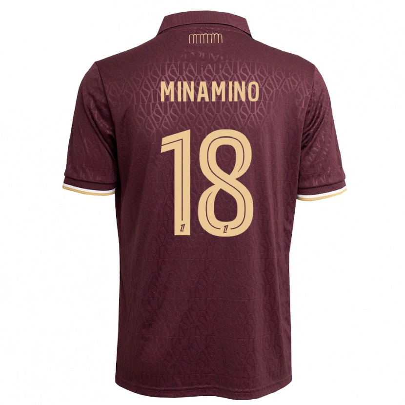 Danxen Barn Takumi Minamino #18 Maron Sandbrun Bortetrøye Drakt Trøye 2026/27 Skjorter T-Skjorte