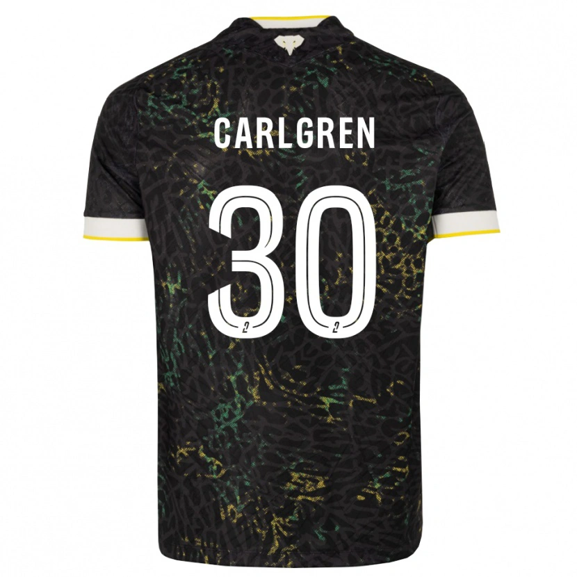 Danxen Barn Patrik Carlgren #30 Svart Hvit Gul Bortetrøye Drakt Trøye 2026/27 Skjorter T-Skjorte