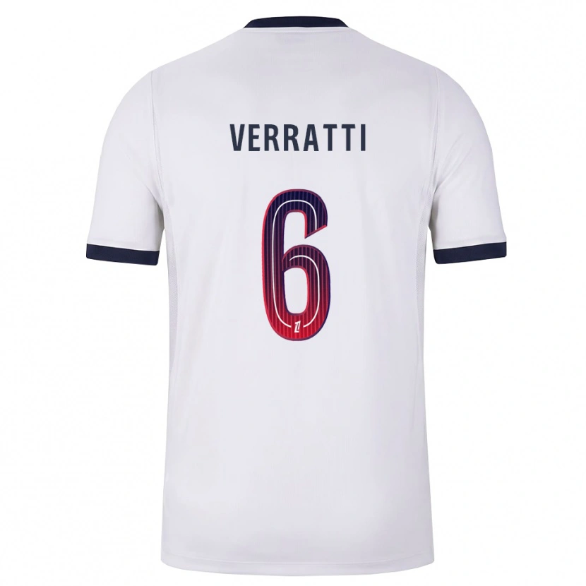 Danxen Barn Marco Verratti #6 Hvit Svart Rød Bortetrøye Drakt Trøye 2026/27 Skjorter T-Skjorte